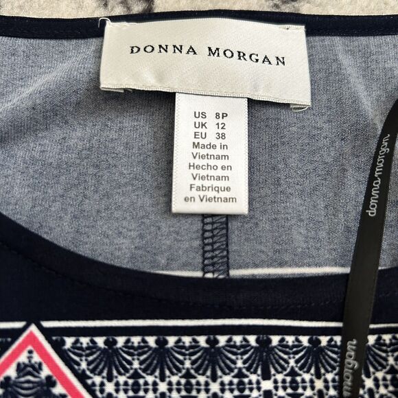 Donna Morgan Boho Shift Stretch Dress Multi Color Women's Size 8P - Picture 4 of 6